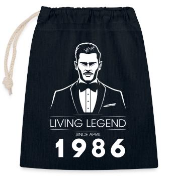 40. Geburtstag Living Legend (GENT) since 04/1986 - Verschließbarer Geschenkbeutel aus Baumwolle (25x30cm) - Navy - Vorne