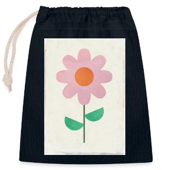 Flower - Closable cotton gift bag (25x30cm) - navy - Front