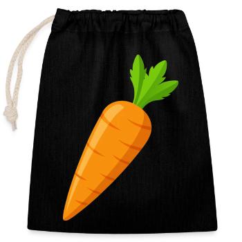 carrot - Closable cotton gift bag (25x30cm) - black - Front
