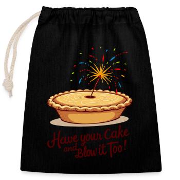 Tarte aux pommes sucrée - Sac cadeau en coton avec cordon (25 x 30 cm) - noir - Devant