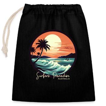 Surfers Paradise Australia - Verschließbarer Geschenkbeutel aus Baumwolle (25x30cm) - Schwarz - Vorne
