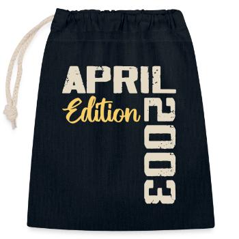 Birthday 21 Years April 2003 Birthday Gift - Closable cotton gift bag (25x30cm) - navy - Front
