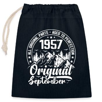September 1957 Original:67 Years Old Birthday Gift - Closable cotton gift bag (25x30cm) - navy - Front