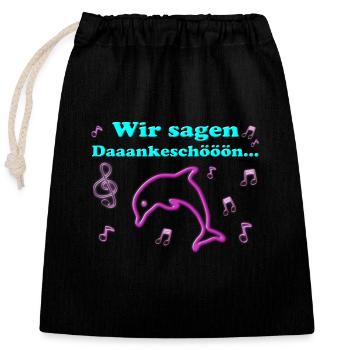 Wir Sagen Dankeschön Malle Party 40 Jahre Schlager - Verschließbarer Geschenkbeutel aus Baumwolle (25x30cm) - Schwarz - Vorne