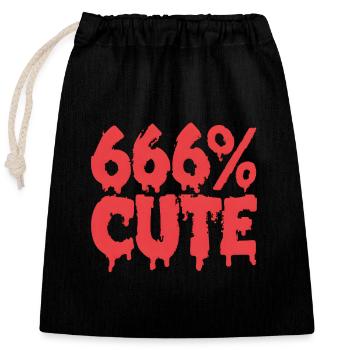 666% Cute! Satanistisches Goth Girl Design - Verschließbarer Geschenkbeutel aus Baumwolle (25x30cm) - Schwarz - Vorne