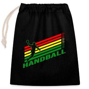 Handball Handball Fan Jump Throw Handball Player - Closable cotton gift bag (25x30cm) - black - Front