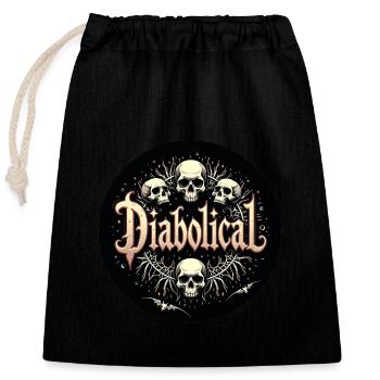 Diabolisch - Diabolico - Verschließbarer Geschenkbeutel aus Baumwolle (25x30cm) - Schwarz - Vorne