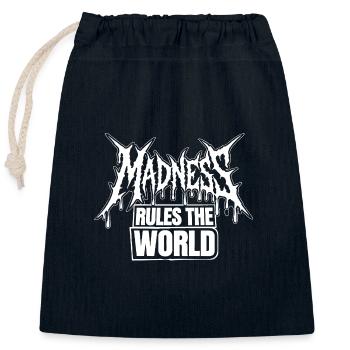 Madness rules the World. Der Wahnsinn regiert - Verschließbarer Geschenkbeutel aus Baumwolle (25x30cm) - Navy - Vorne