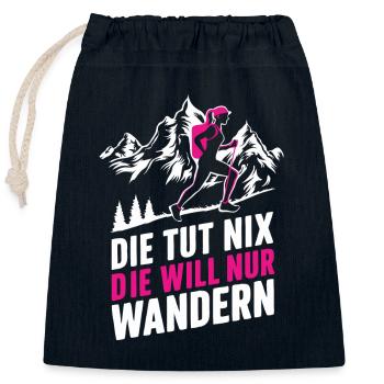 Wandern Wanderer Wanderung Berge Wald - Verschließbarer Geschenkbeutel aus Baumwolle (25x30cm) - Navy - Vorne
