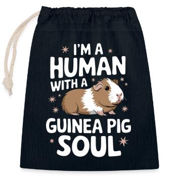 Guinea pig - Closable cotton gift bag (25x30cm) - navy - Front