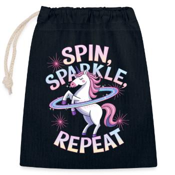 Danse Cerceau Licorne Danseuse Cerceau - Sac cadeau en coton avec cordon (25 x 30 cm) - bleu marine - Devant