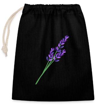 Lavande 1 - Sac cadeau en coton avec cordon (25 x 30 cm) - noir - Devant