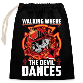 fire Department - Closable cotton gift bag (25x30cm) - black - Front
