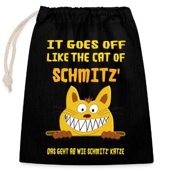 It goes off like the cat of Schmitz. Schmitz Cat - Closable cotton gift bag (25x30cm) - black - Front