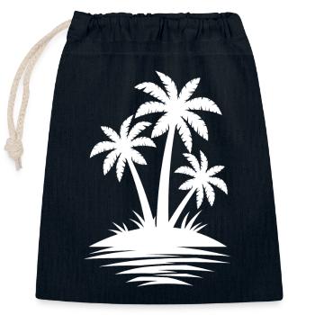 Palm Tree Island Strand-Liebhaber-Geschenk - Sommer-Geschenk - Verschließbarer Geschenkbeutel aus Baumwolle (25x30cm) - Navy - Vorne