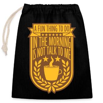 ne me parle pas - Sac cadeau en coton avec cordon (25 x 30 cm) - noir - Devant