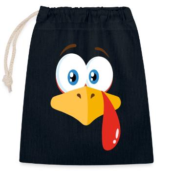 Turkey Thanksgiving Costume - Closable cotton gift bag (25x30cm) - navy - Front