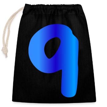 9 years birthday blue - Closable cotton gift bag (25x30cm) - black - Front