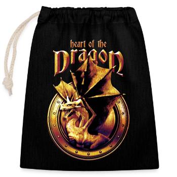 Cœur du Dragon - Sac cadeau en coton avec cordon (25 x 30 cm) - noir - Devant