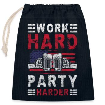 Party Schlager Drinking - Closable cotton gift bag (25x30cm) - navy - Front