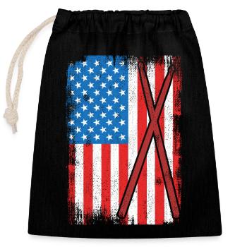 USA Drums - Closable cotton gift bag (25x30cm) - black - Front