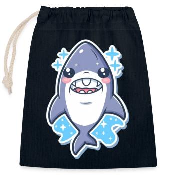 Hai-Liebhaber - Verschließbarer Geschenkbeutel aus Baumwolle (25x30cm) - Navy - Vorne