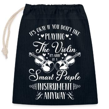 Musician Violinist Classical Concert - Closable cotton gift bag (25x30cm) - navy - Front