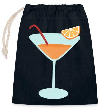 Orangen-Cocktail - Verschließbarer Geschenkbeutel aus Baumwolle (25x30cm) - Navy - Vorne