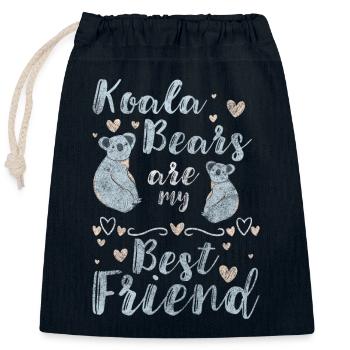 Koala Bear Forest Bear Animals - Closable cotton gift bag (25x30cm) - navy - Front