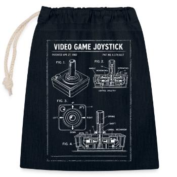 Retro-Joystick-Bauplan - Verschließbarer Geschenkbeutel aus Baumwolle (25x30cm) - Navy - Vorne
