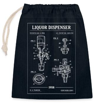 Vintage Blueprint Liquor Dispenser - Closable cotton gift bag (25x30cm) - navy - Front