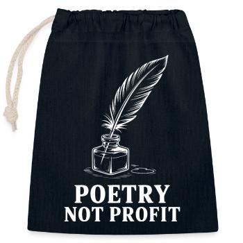 Poetry Not Profit - Closable cotton gift bag (25x30cm) - navy - Front