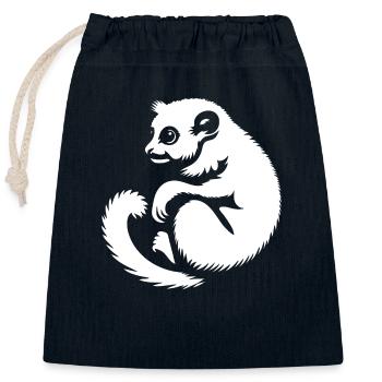 Loris Slowlori Silhouette Mammal - Closable cotton gift bag (25x30cm) - navy - Front