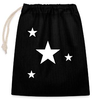Étoiles Star Cadeau Ciel étoilé - Sac cadeau en coton avec cordon (25 x 30 cm) - noir - Devant