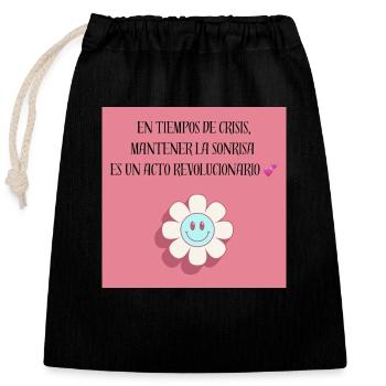 Pink crisis - Sac cadeau en coton avec cordon (25 x 30 cm) - noir - Devant