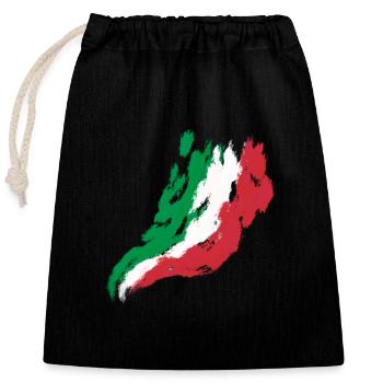 Flagge Italien - Verschließbarer Geschenkbeutel aus Baumwolle (25x30cm) - Schwarz - Vorne