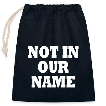 Not in our name - Sac cadeau en coton avec cordon (25 x 30 cm) - bleu marine - Devant