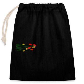 Flower meadow - Closable cotton gift bag (25x30cm) - black - Front