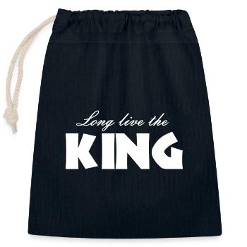 Vive le roi König - Sac cadeau en coton avec cordon (25 x 30 cm) - bleu marine - Devant
