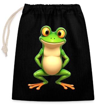 Frog Costume Tree Frog Funny Red-Eyed Tree Frog - Closable cotton gift bag (25x30cm) - black - Front