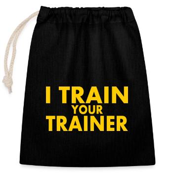 I train your trainer - Sac cadeau en coton avec cordon (25 x 30 cm) - noir - Devant