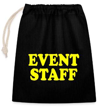 Event staff - Closable cotton gift bag (25x30cm) - black - Front