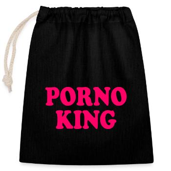 Porno king - Verschließbarer Geschenkbeutel aus Baumwolle (25x30cm) - Schwarz - Vorne