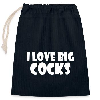 I love big cocks - Closable cotton gift bag (25x30cm) - navy - Front