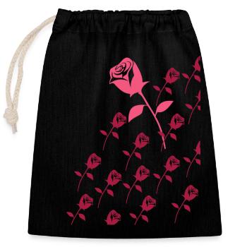 Roses - Sac cadeau en coton avec cordon (25 x 30 cm) - noir - Devant