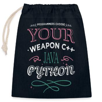 College Student Joke Funny Sayings PC Quote Admin - Closable cotton gift bag (25x30cm) - navy - Front