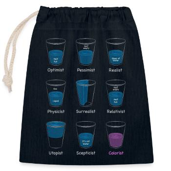 Glass of Water - Closable cotton gift bag (25x30cm) - navy - Front