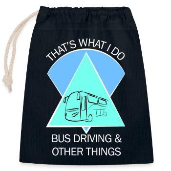Bus Busfahrer Schulbus Autobus Busfahrerin - Verschließbarer Geschenkbeutel aus Baumwolle (25x30cm) - Navy - Vorne