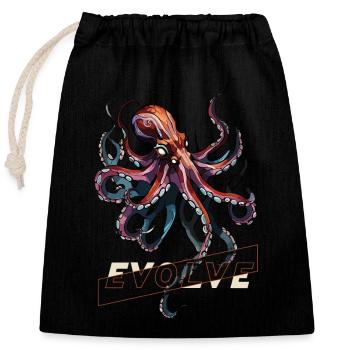Evolving Kraken - Closable cotton gift bag (25x30cm) - black - Front