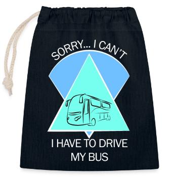 Bus Busfahrer Schulbus Autobus Busfahrerin - Verschließbarer Geschenkbeutel aus Baumwolle (25x30cm) - Navy - Vorne